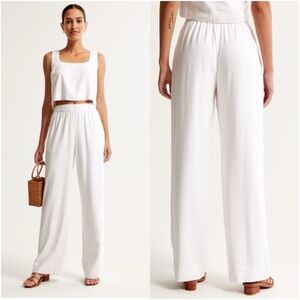 Abercrombie & Fitch White Wide Leg Jumpsuit